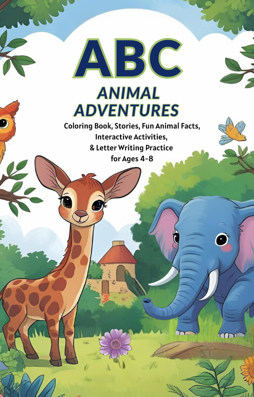 ABC Animal Adventures for Ages 4-8: Coloring Book, Stories, Fun Animal Facts, Interactive Activities, & Letter Writing Practice for Ages 4–8
