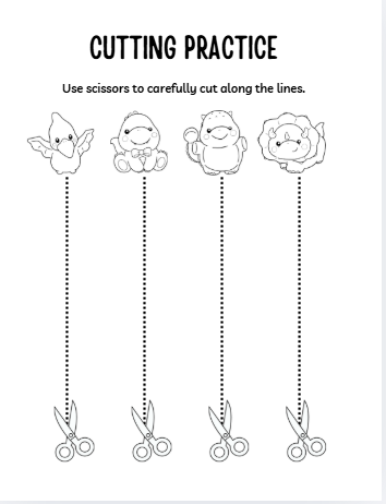 Preschool Dino Learning Fun: Numbers, Counting, scissor skills,   coloring Practice, matching, & More