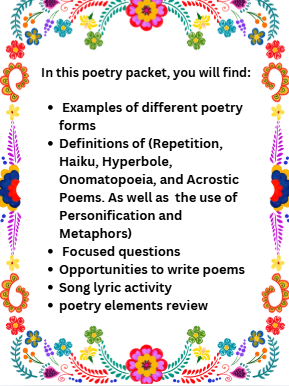 A Chicana's Lens: Brown Girl Poetry, Mexican-American Poetry with Companion Poetry Practice Pages